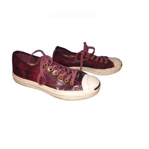 Converse Jack Purcell Burgundy Leather Sneakers Unisex 4.5M 6W